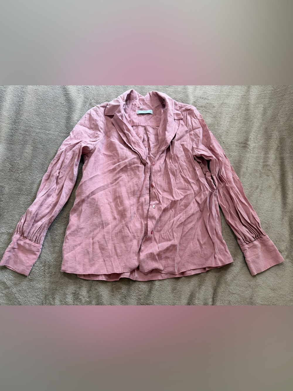 Mango Dusty Rose Button-Up Shirt